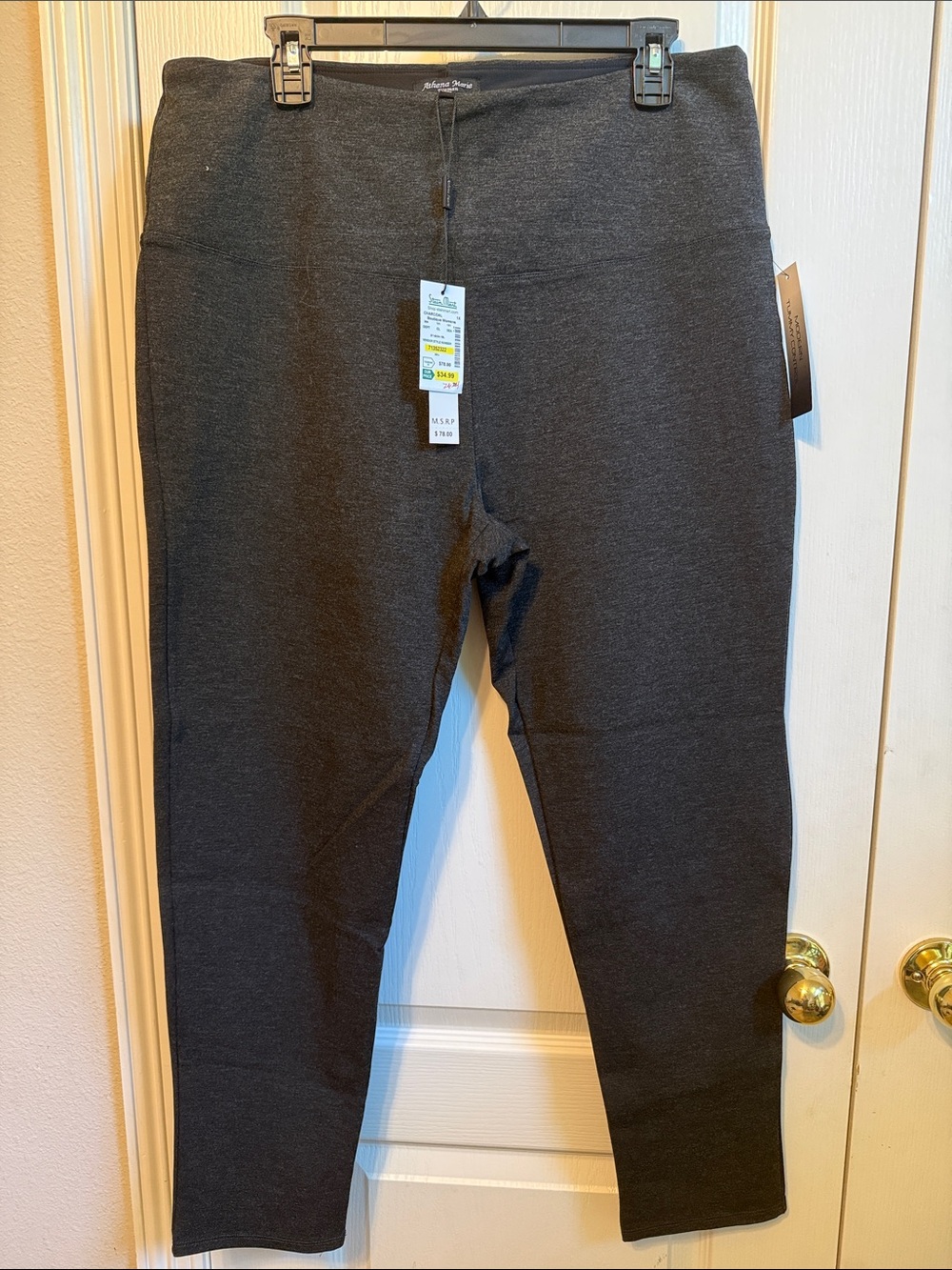 Athena Charcoal Gray Women's Stretch Leggings